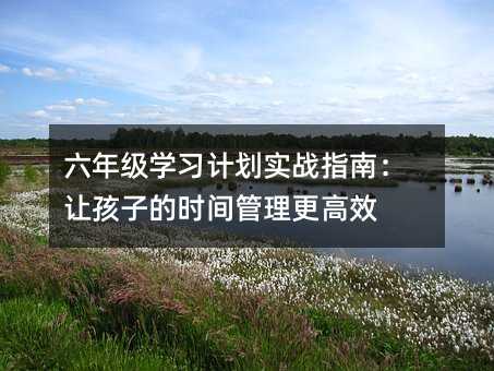 六年級學習計劃實戰指南:讓孩子的時間管理更高效